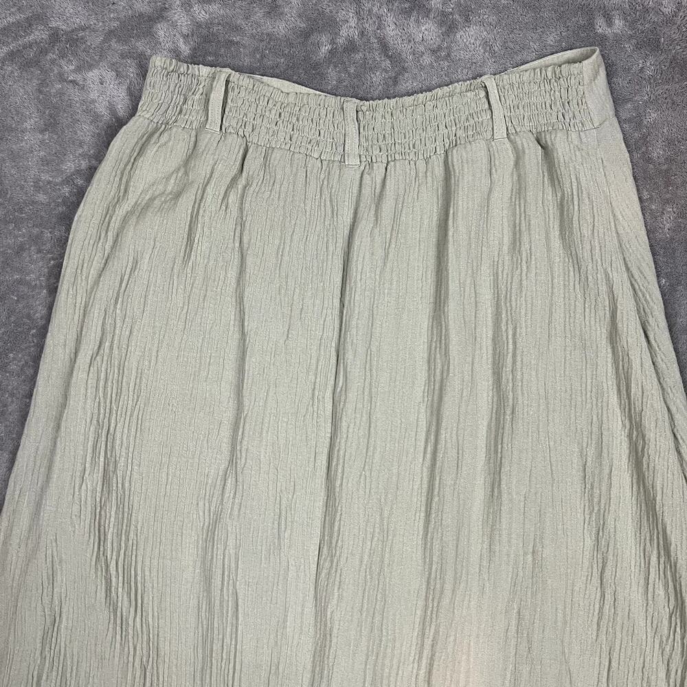 Soft Surroundings Rayon Maxi Skirt Button Front Womens L Mint Green Boho - Picture 4 of 9